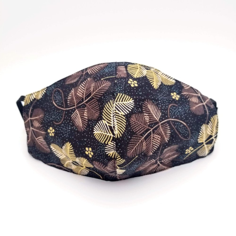 Gold and Brown Foliage Face Mask Nose Wire